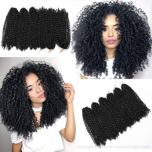 Fluffy Spring Twist Crochet hair synthetic extensions curly ombre crotchet short braid afro braiding hair marley twist braids